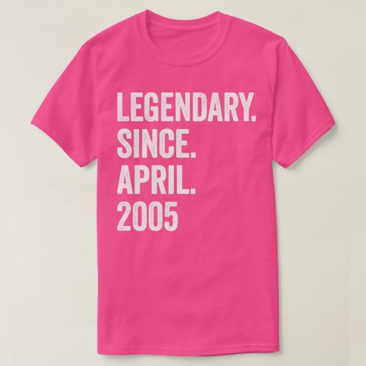 18 jaar Legendary sinds april 2005 18e verjaardag1 T-shirt (Design voorkant)