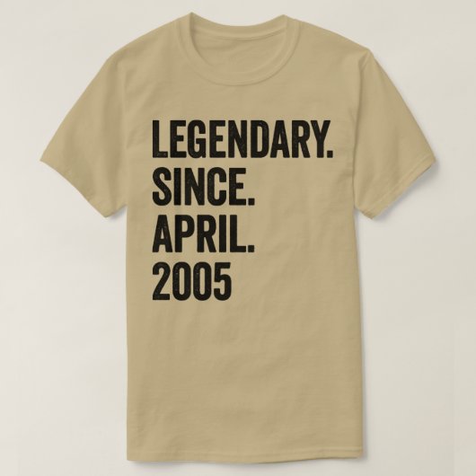 18 jaar Legendary sinds april 2005 18e verjaardag T-shirt (Design voorkant)