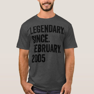 18 jaar Legendary sinds februari 2005 18e geboorte T-shirt