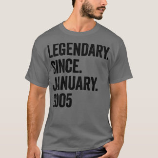 18 jaar Legendary sinds januari 2005 18e verjaarda T-shirt