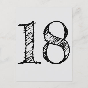 18 jaar nummer 18 manuscript reus uitnodiging briefkaart
