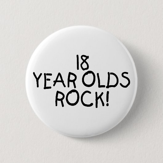 18 jaar Olds Rock Ronde Button 5,7 Cm (Voorkant)