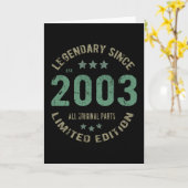 18 jaar oud bday 2003 legende sinds 18e verjaardag kaart (Gele Bloem)