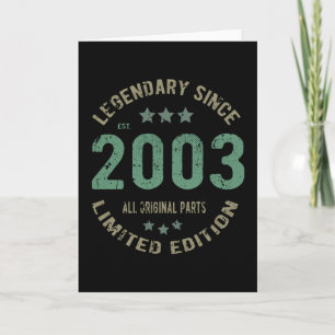 18 jaar oud bday 2003 legende sinds 18e verjaardag kaart
