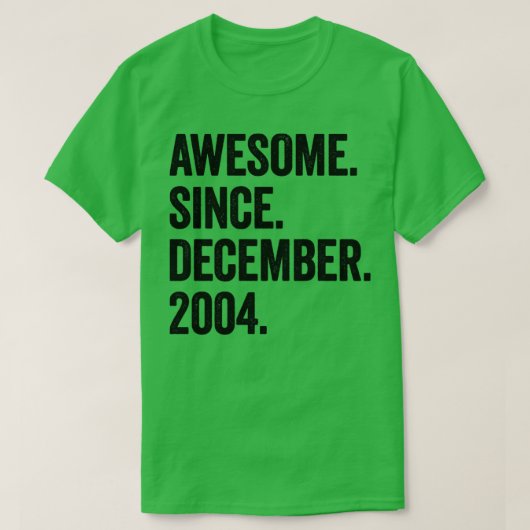 18 jaar Oud december 2004 18e verjaardag2 T-shirt (Design voorkant)