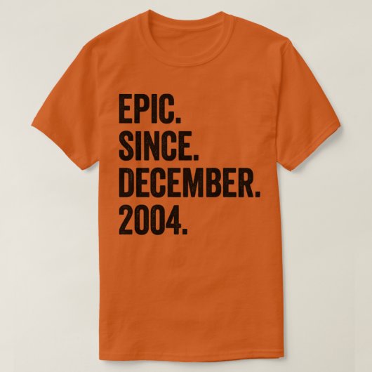 18 jaar oud december 2004 18e verjaardag t-shirt (Design voorkant)