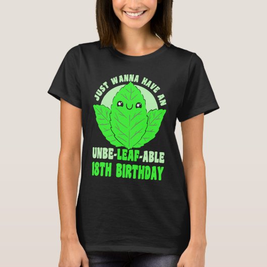 18 jaar oud Happy 18th Birthday Cute Plant 18th bi T-shirt (Voorkant)