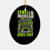 18 jaar oud jaardag onvergrendeld niveau 2004 Gewe Keramisch Ornament (Rechts)