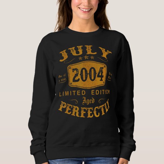 18 jaar oud juli 2004 18e verjaardag trui (Voorkant)