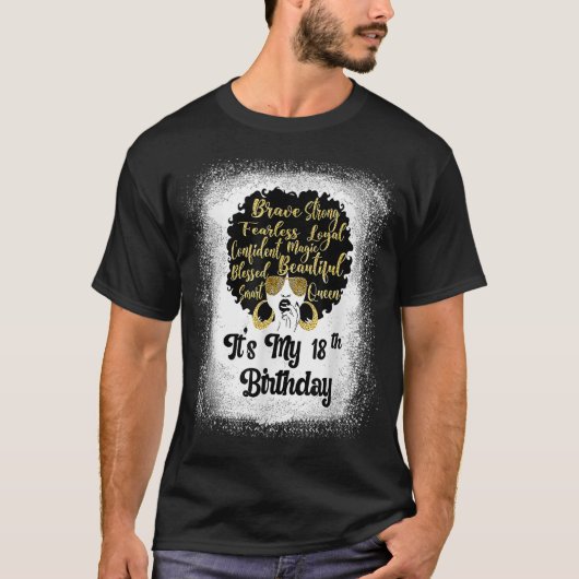 18 jaar oud leopard Melanin Girl Het is mijn verja T-shirt (Voorkant)