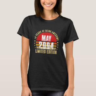 18 jaar oud mei 2004 18e verjaardag t-shirt