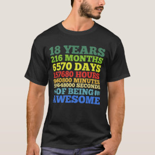 18 Jaar Oud Retro 18e Verjaardag 216 Maand T-shirt