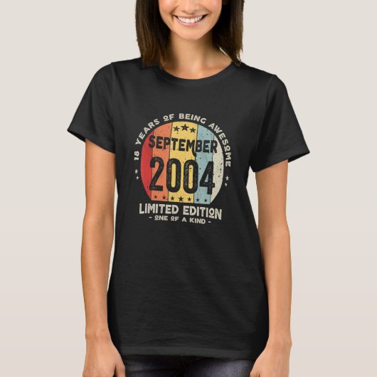 18 jaar oud september 2004 18e verjaardag 2 t-shirt (Voorkant)