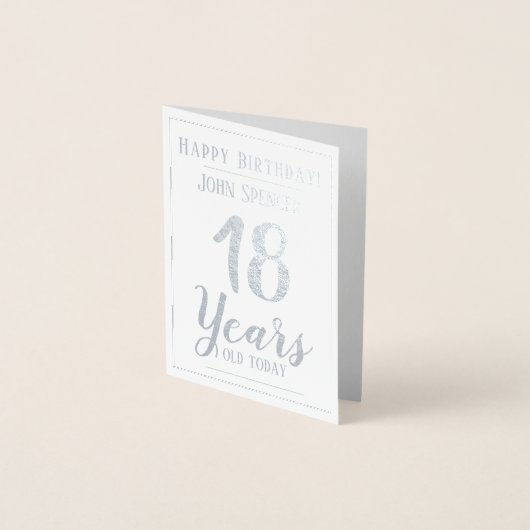 18 jaar oud. Stijlvol ontwerp. Folie Kaarten (Voorkant)