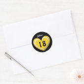 18 Jaar Oud Verjaardag Gelaagde Harten V18R Ronde Sticker (Envelop)