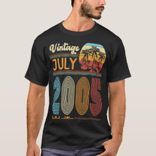 18 Jaar Oud Verjaardag Vintage Juli 2005 Meisjes J T-shirt