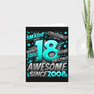 18 Jaar Oud Voor Jongens 18e Verjaardag Jongen 18  Kaart