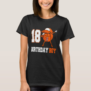 18 jaar oude Dabbing Basketball 18th Birthday Boy T-shirt