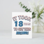 18 jaar oude design briefkaart (Staand voorkant)