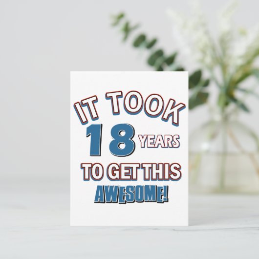 18 jaar oude design briefkaart (Staand voorkant)