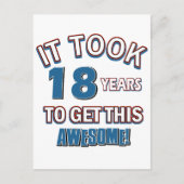 18 jaar oude design briefkaart (Voorkant)