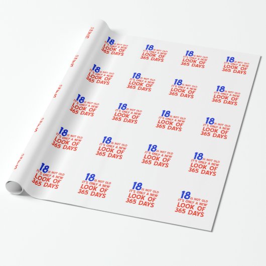 18 jaar Oude design Cadeaupapier (Uitgerold)