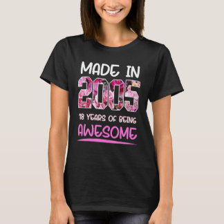 18 jaar oude Floral Birthday geboren in 2005 meisj T-shirt