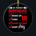 18 jaar oude gamer Boy 18th Perfect Birthday Gamin Keramisch Ornament<br><div class="desc">18 jaar oude gamer Gift Boy Teen 18th Perfect Birthday Gaming</div>