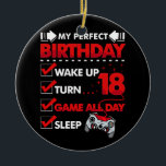 18 jaar oude gamer Boy 18th Perfect Birthday Gamin Keramisch Ornament<br><div class="desc">18 jaar oude gamer Gift Boy Teen 18th Perfect Birthday Gaming</div>