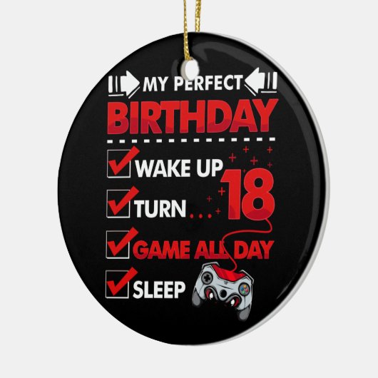 18 jaar oude gamer Boy 18th Perfect Birthday Gamin Keramisch Ornament (Links)