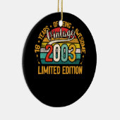 18 jaar oude geschenken Vintage 2003 18e verjaarda Keramisch Ornament (Rechts)