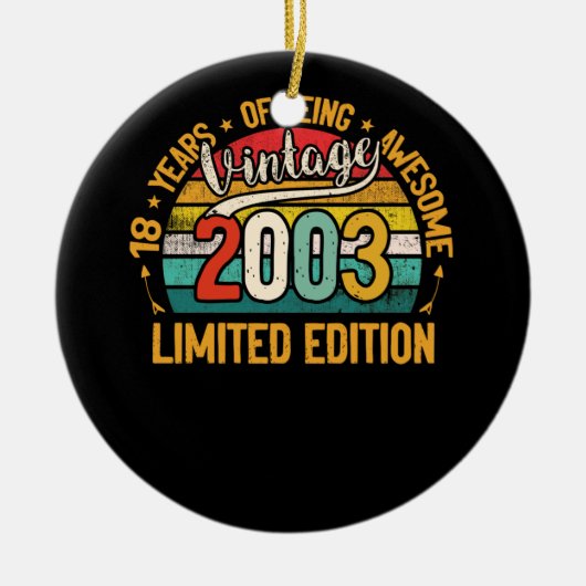 18 jaar oude geschenken Vintage 2003 18e verjaarda Keramisch Ornament (Voorkant)