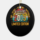 18 jaar oude geschenken Vintage 2003 18e verjaarda Keramisch Ornament (Links)