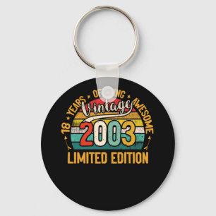 18 jaar oude geschenken Vintage 2003 18e verjaarda Sleutelhanger