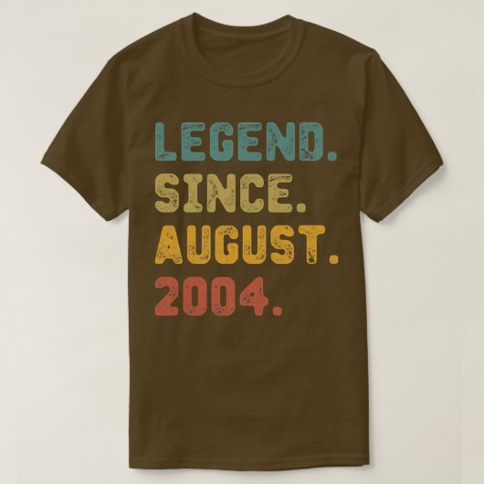 18 jaar oude Gift Legend sinds augustus 2004 18e h T-shirt (Design voorkant)