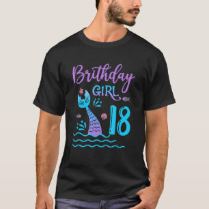 18 jaar oude Gift Mermaid tail munt 18th Birthday  T-shirt