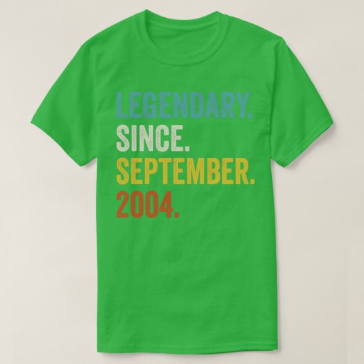 18 jaar oude legendaris sinds september 2004 18e e t-shirt (Design voorkant)