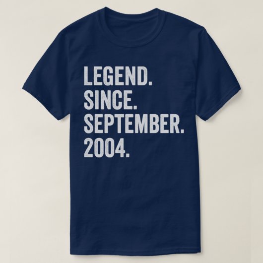 18 jaar oude leggende sinds september 2004 18e geb t-shirt (Design voorkant)