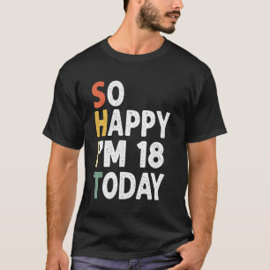 18 jaar oude verjaardag Vintage, zo blij ik 18 van T-shirt