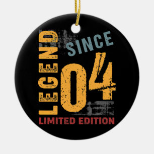 18 jaar oude Vintage 2004 18e verjaardag Keramisch Ornament