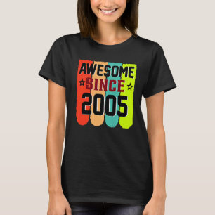 18 jaar oude Vintage 2005 18e verjaardag T-shirt