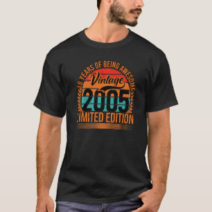 18 jaar oude vintage 2005  18e verjaardag wit  2 t-shirt