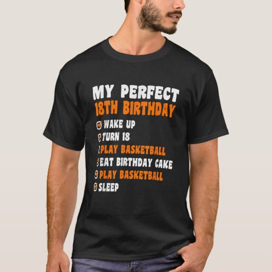 18 jaar Perfect 18th Birthday Basketball 18 T-shirt (Voorkant)