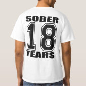 18 jaar Sober Black op White T-shirt (Achterkant)