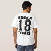 18 jaar Sober Black op White T-shirt (Achterkant volledig)