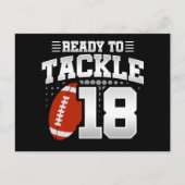 18 Jaar Tackle Voetbal Feestje 18e Verjaardag Briefkaart (Voorkant)