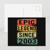 18 Jaar Verjaardag 2003 Epische Legende 18e Verjaa Briefkaart (Voorkant / Achterkant)