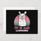 18 jaar verjaardag Llamazing 18e verjaardag lama Briefkaart (Voorkant / Achterkant)