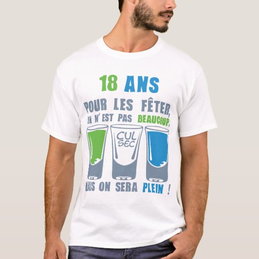 18 jaar volle alcohol t-shirt (Voorkant)