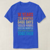 18-jarig Jubileum hem Haar paar 18e bruiloft T-shirt (Design voorkant)